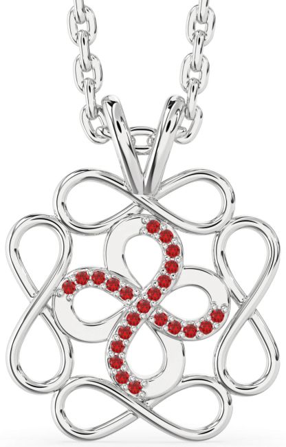 Ruby Platinum Infinity Necklace