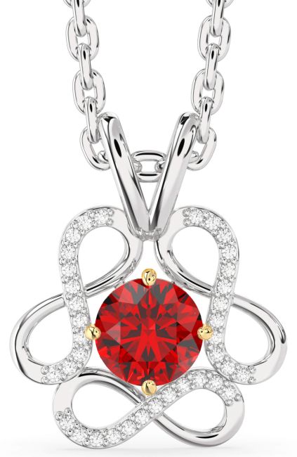 Ruby Silver & 10K gold Infinity Necklace