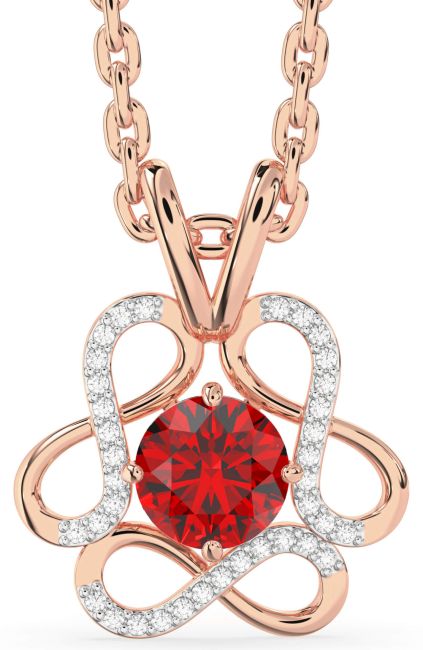 Ruby Rose Gold Infinity Necklace