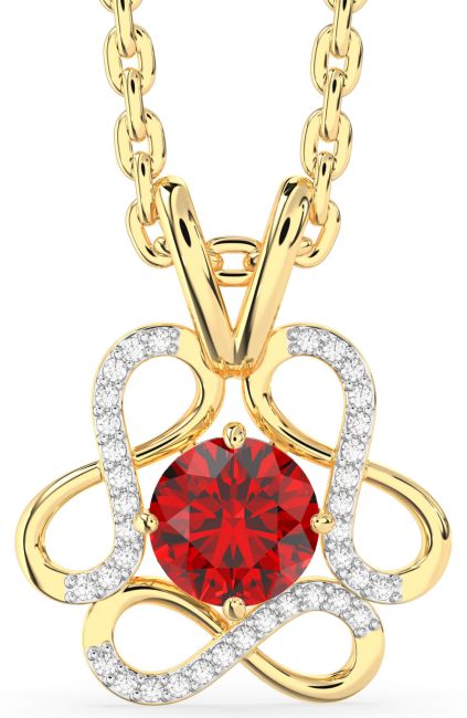 Ruby Gold Infinity Necklace