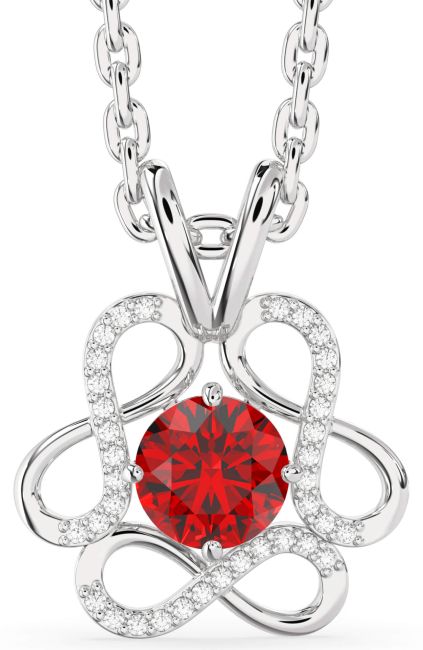 Ruby White Gold Infinity Necklace
