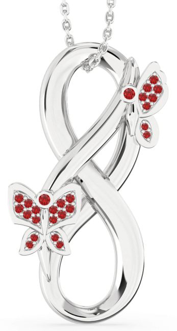 Ruby Platinum Infinity Necklace