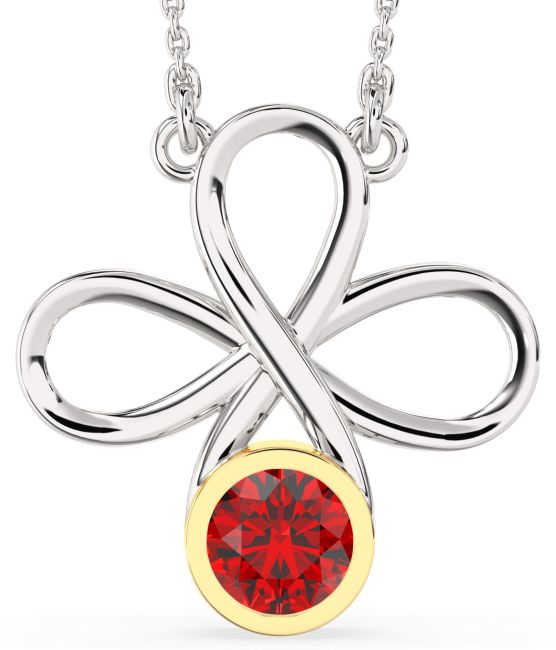 Ruby Silver & 10K gold Infinity Necklace