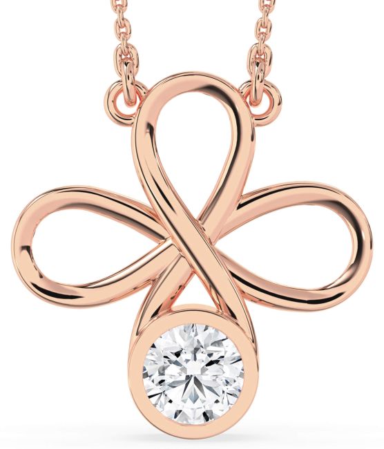 Diamond Rose Gold Infinity Necklace