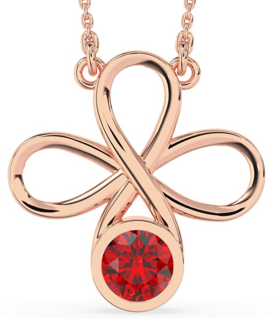 Ruby Rose Gold Infinity Necklace