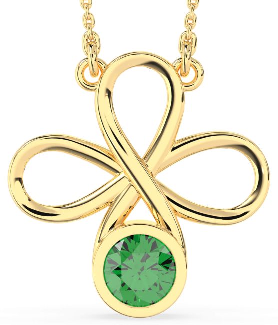 Emerald Gold Infinity Necklace