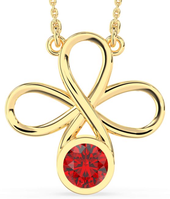 Ruby Gold Infinity Necklace
