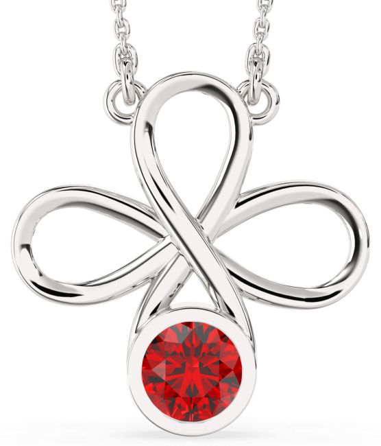 Ruby Platinum Infinity Necklace