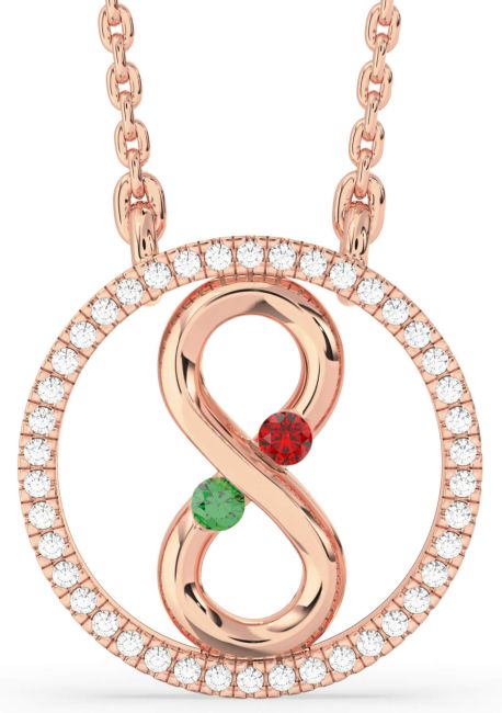 Diamond Rose Gold Infinity Necklace