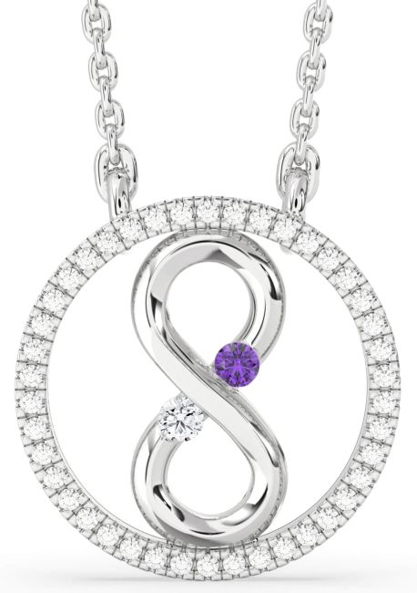 Diamond Silver Infinity Necklace