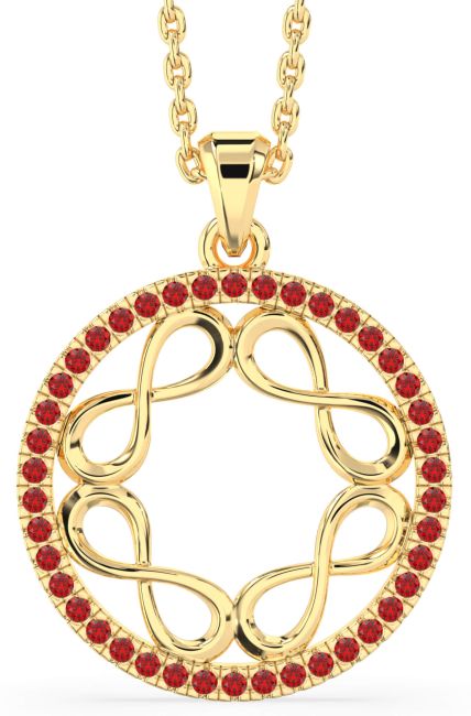 Ruby Gold Infinity Necklace