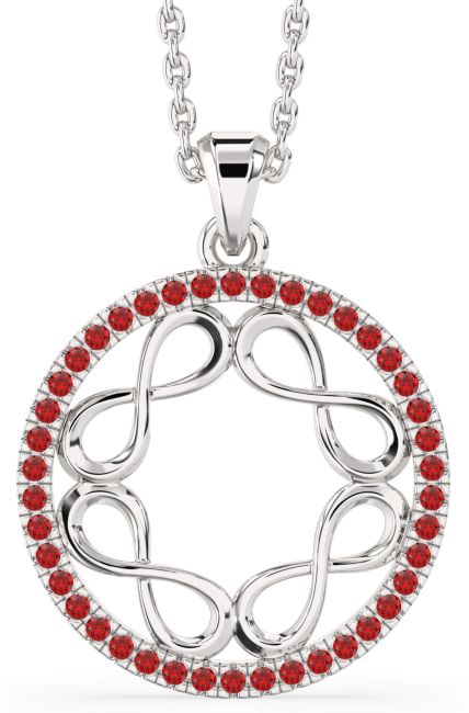 Ruby Platinum Infinity Necklace