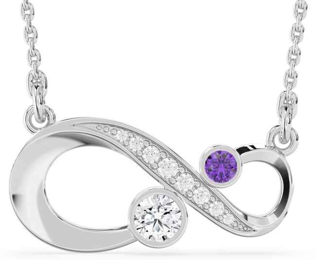 Diamond Silver Infinity Necklace
