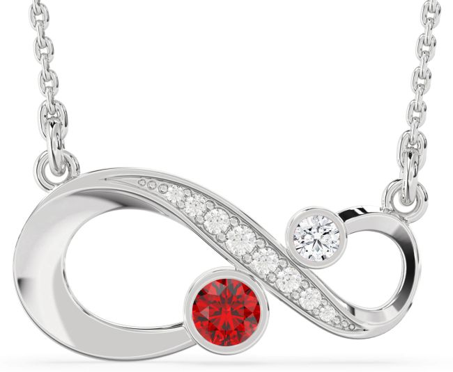 Diamond Silver Infinity Necklace