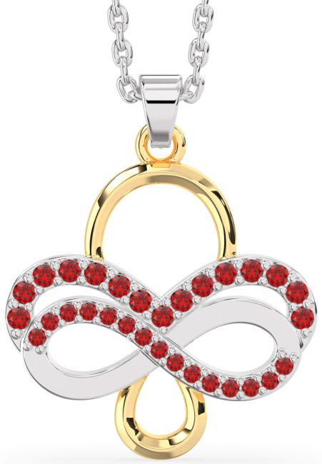 Ruby Silver & 10K gold Infinity Necklace