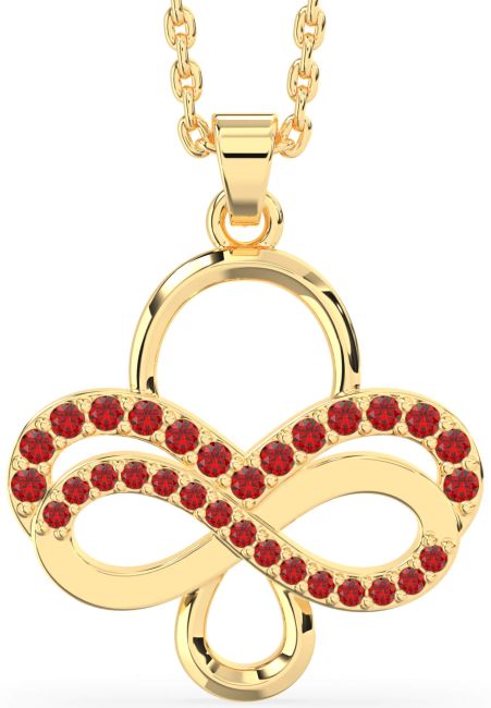 Ruby Gold Infinity Necklace