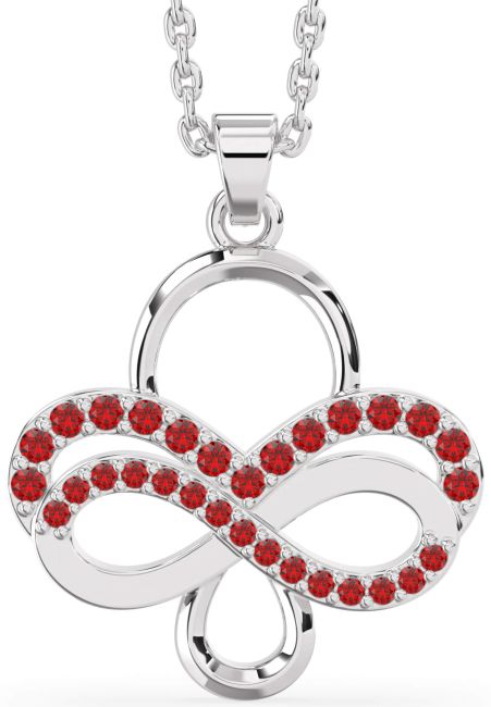 Ruby Platinum Infinity Necklace