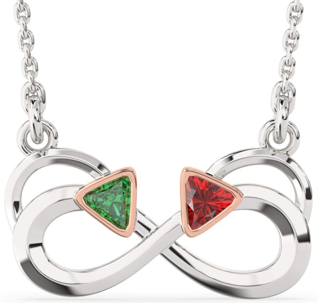 Platinum & Rose Gold Infinity Necklace