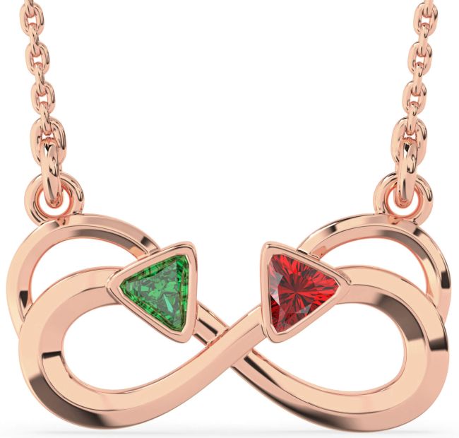 Rose Gold Silver Infinity Necklace