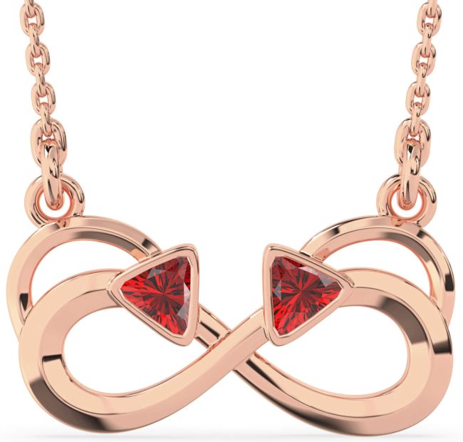 Ruby Rose Gold Infinity Birthstone Necklace