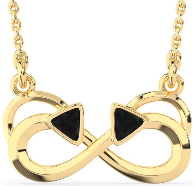 Black Diamond Gold Infinity Necklace