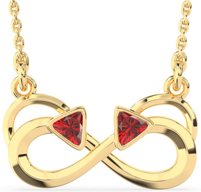 Ruby Gold Infinity Birthstone Necklace