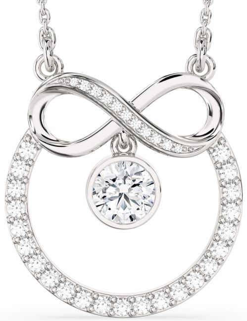 Diamond Silver Infinity Necklace