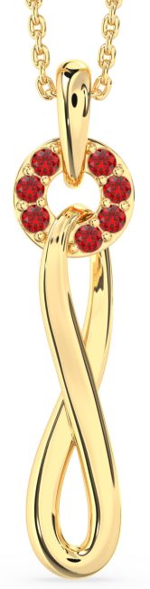 Ruby Gold Infinity Interlock Necklace