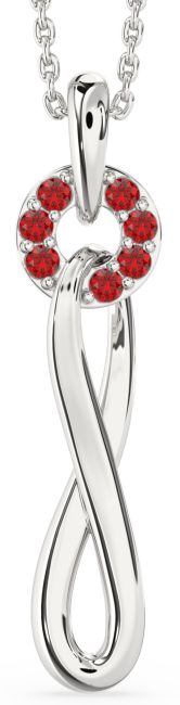Ruby Platinum Infinity Interlock Necklace
