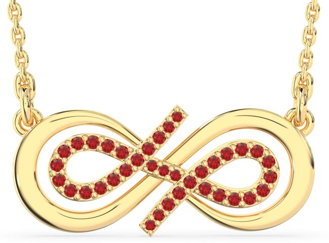 Ruby Gold Infinity Necklace
