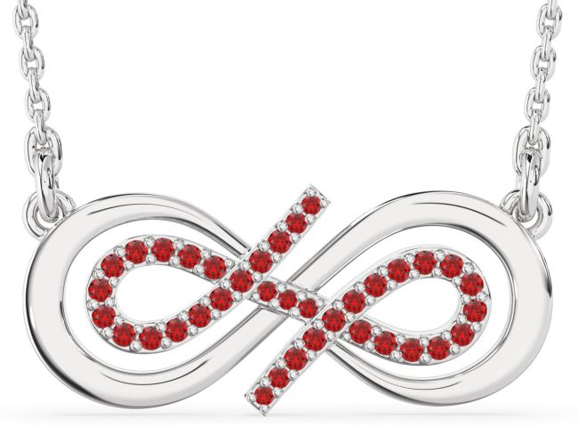 Ruby Platinum Infinity Necklace