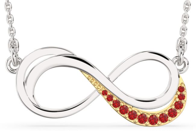 Ruby Silver & 10K gold Infinity Necklace
