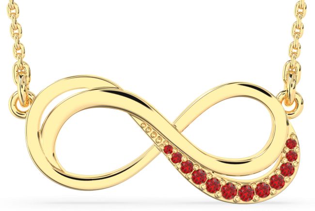Ruby Gold Infinity Necklace