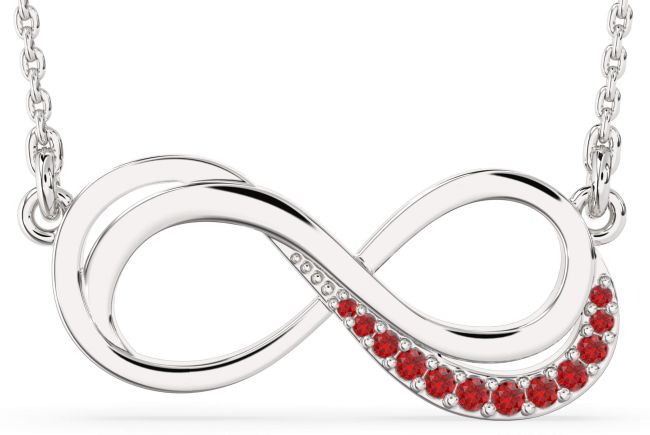 Ruby Platinum Infinity Necklace