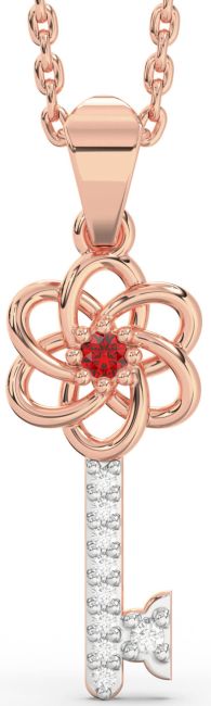 Ruby Rose Gold Key Necklace
