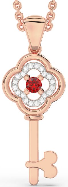 Ruby Rose Gold Key Necklace