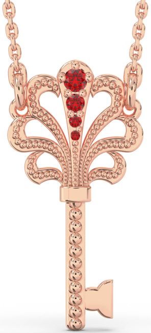 Ruby Rose Gold Key Necklace