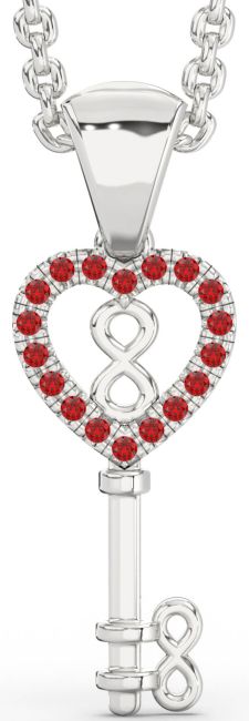 Ruby Platinum Key Necklace