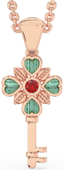Ruby Rose Gold Agate Key Necklace