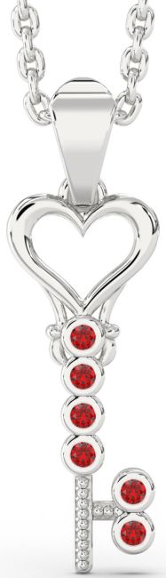 Ruby Platinum Key Necklace