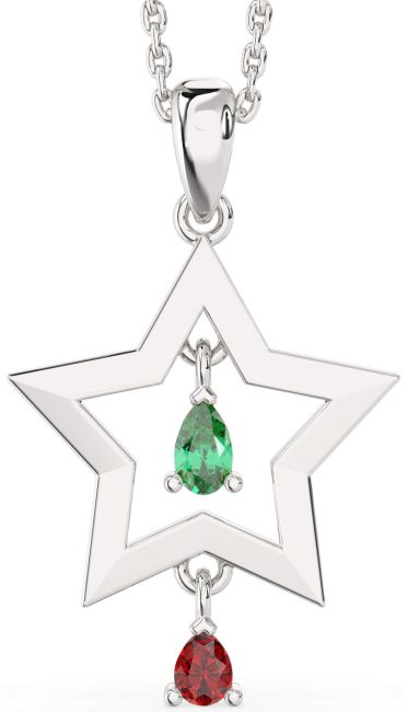 White Gold Star Necklace