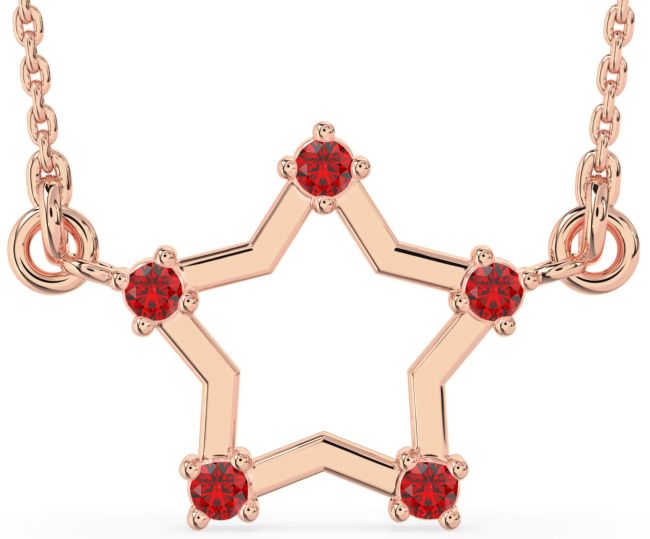 Ruby Rose Gold Star Necklace