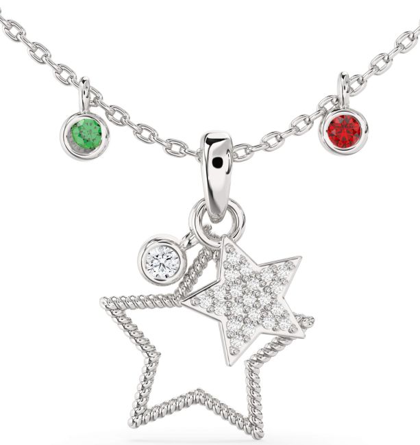 Diamond Platinum Star Necklace
