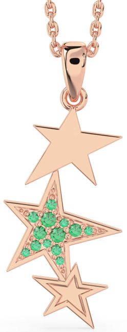 Emerald Rose Gold Star Necklace