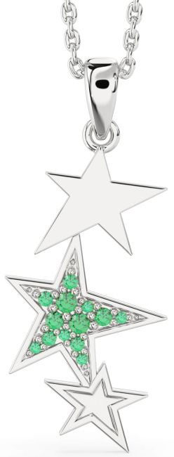Emerald Platinum Star Necklace