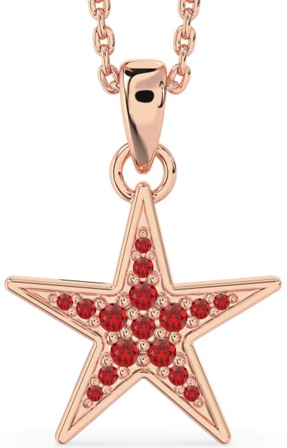 Ruby Rose Gold Star Necklace