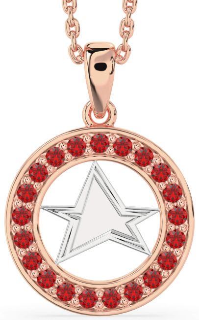 Ruby Rose Gold Silver Star Necklace
