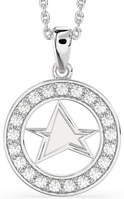 Diamond Silver Star Necklace