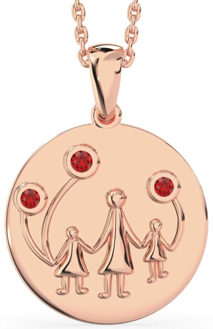 Ruby Rose Gold Disc Necklace