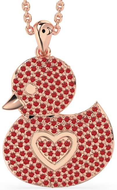 Ruby Rose Gold Silver Bird Necklace